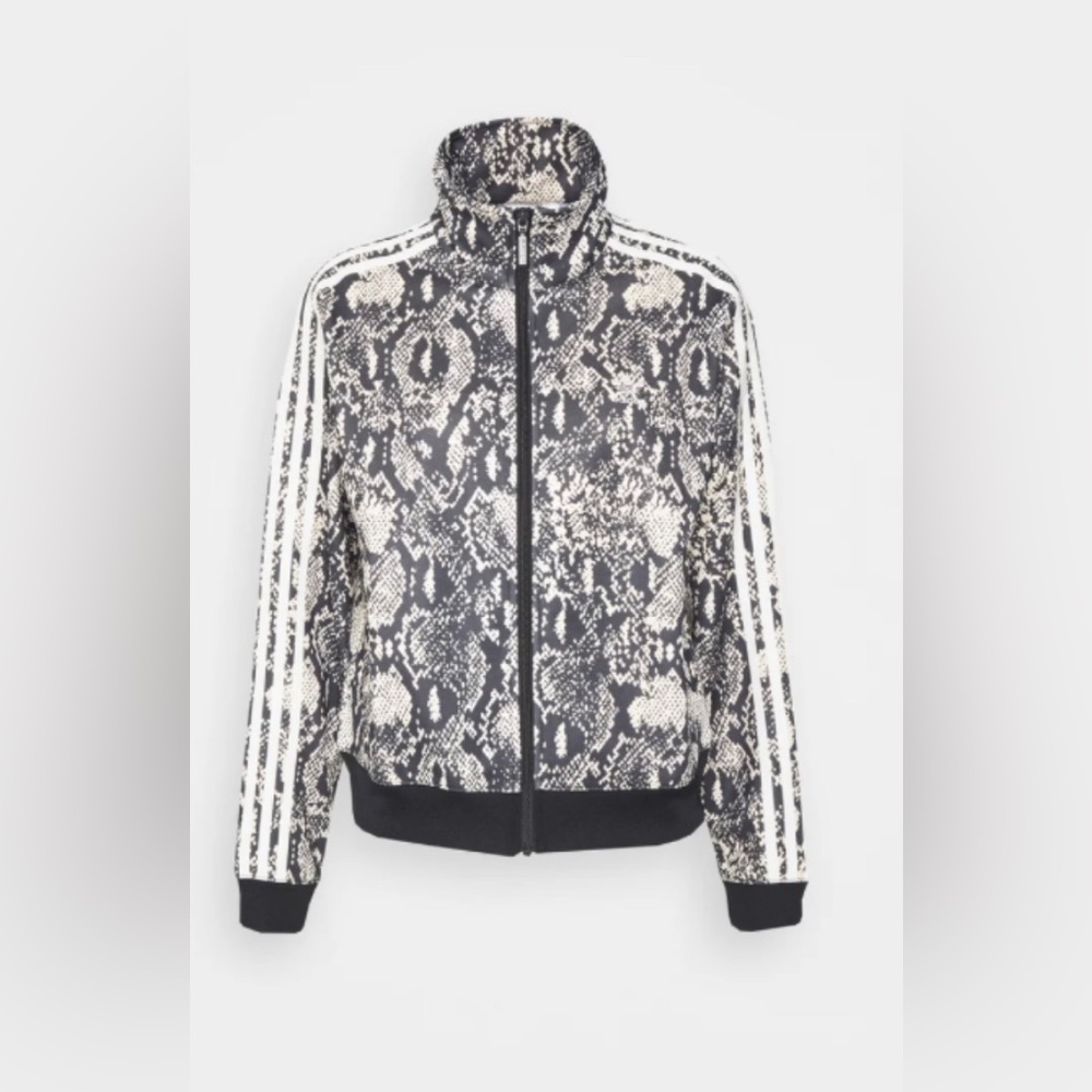 Adidas Women's Trefoil Python Allover Print Track Jacket Black/Multi Sample Sz-S